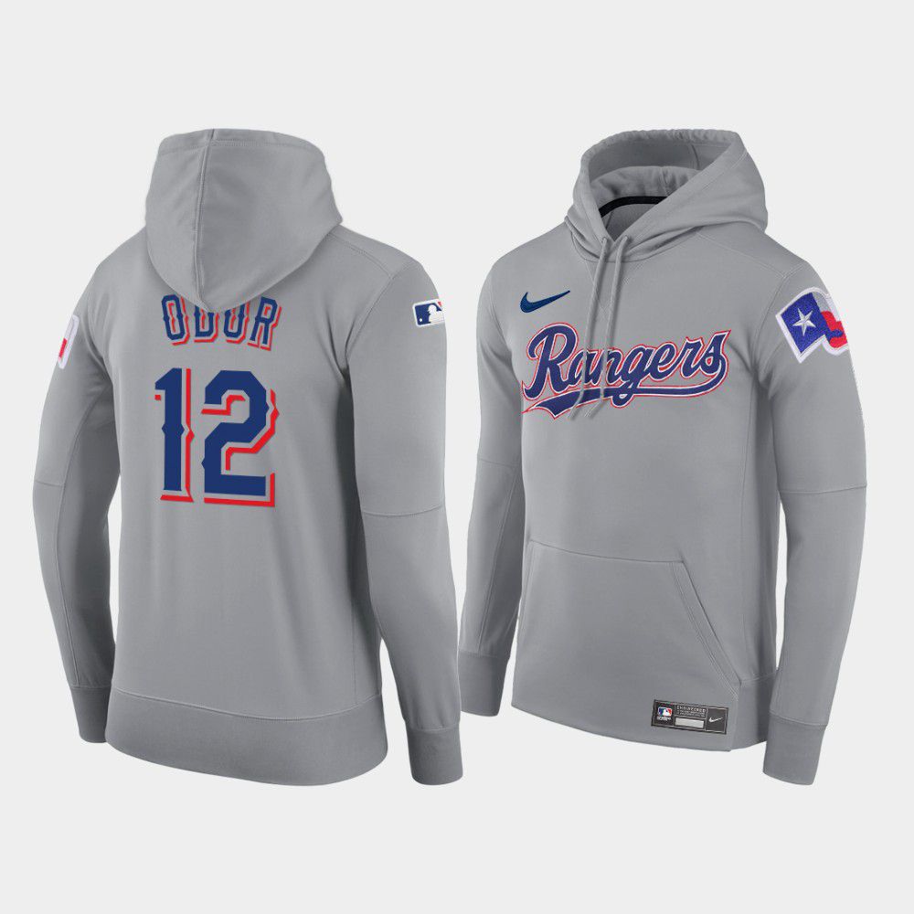 Men Texas Rangers #12 Odor gray road hoodie 2021 MLB Nike Jerseys->customized mlb jersey->Custom Jersey